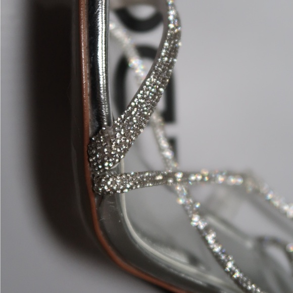 ALDO Marly Silver Rhinestone Embellished Ankle-Tie Dress Sandals - Picture 4 of 6